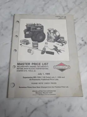 MS-7299-7-89 BRIGGS STRATTON Master Engines Service Catalog