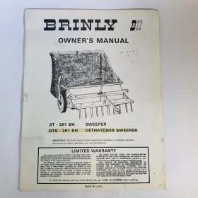 L-1321-1 BRINLY-HARDY Bh Owners Manual Sweeper Dethatcher
