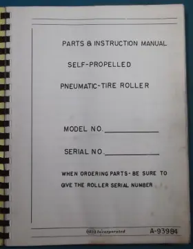 SP54B BROS Roller Compactor Operation Manual Book #3