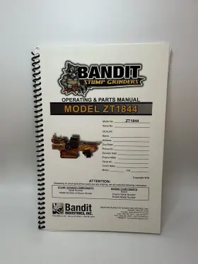 ZT1844 BRUSH BANDIT Stump Grinder Operations Manual