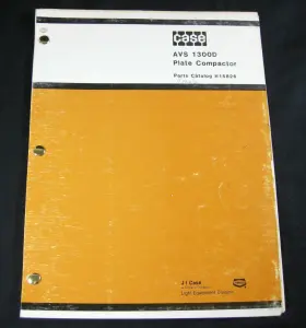 H15826 CASE CONSTRUCTION EQUIPMENT Avs Vibrator Plate Manual