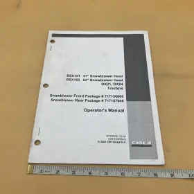717157006 CASE IH Snowblower Head Tractors Operators Manual