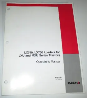 LX750 CASE IH Loader Jxu Mxu Tractors Operators Manual