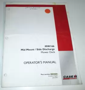 MW166 CASE IH Mount Discharge Mower Deck Operators Manual