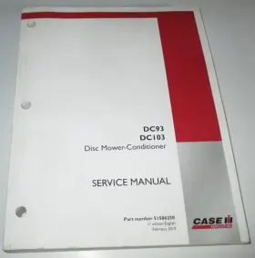 DC103 CASE INTERNATIONAL Disc Mower Conditioner Service