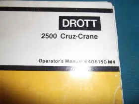 S406150 Drott Cruz Crane Operation Manual Book #2
