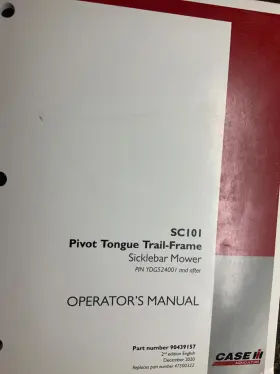 SC101 Pivot Tongue Trail Frame Sickle Bar Mower Operators