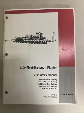 87684177 CASEIH Pivot Transport Planter Operator Manual User