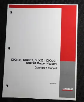 DHX361 CASEIH Draper Header Operators Manual Minty