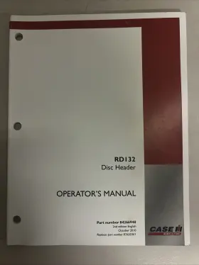 RD132 CASEIH Disc Header Manual Operator