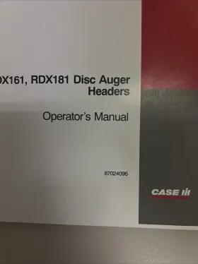 RDX181 CASEIH Disc Auger Header Manual Operator #2