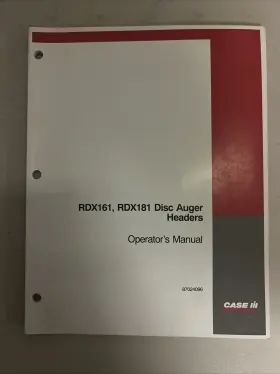 RDX181 CASEIH Disc Auger Header Manual Operator
