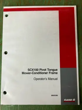 SCX100 CASEIH Operators Manual Pivot Tongue Mower Conditioner
