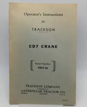 30501 CAT Caterpillar Crane Operation User Manual Up