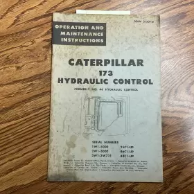 31507 CAT Caterpillar Hydraulic Control Operation Manual