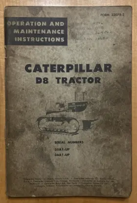 33078-2 CAT Caterpillar Tractor Operation Book