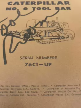 76CI CAT Caterpillar Tool Bar Up #2