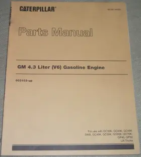 98785-44300 CAT Caterpillar Gasoiline Engine Book Manual Gm