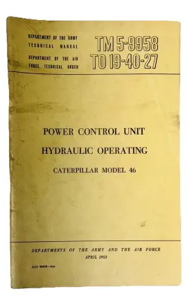 9959 CAT Army Air Force Caterpillar Hydraulic Manual