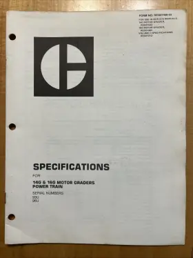 REG01468-03 CAT Caterpillar Specifications Motor Graders