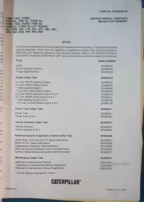 SENB8307 CAT Caterpillar Forklift Service Repair Manual #3