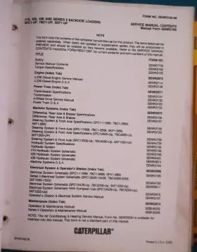 SENR3160 CAT Caterpillar Backhoe Service Repair Manual Book #2