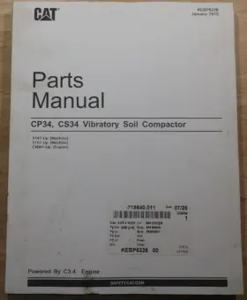 KEBP6226 CATERPILLAR Cat Vibratory Soil Compactor Manual Book