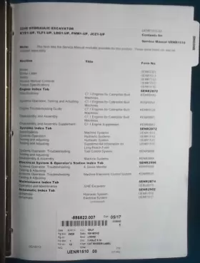 UENR1510 CATERPILLAR Cat Excavator Service Repair Manual Book #2