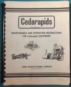 BSF-2H CEDARAPIDS Asphalt Paver Operation Manual Book