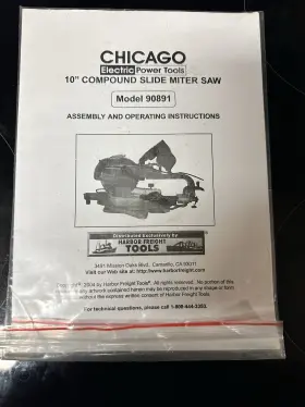 90891 CHICAGO Compound Slide Meter Saw Manual
