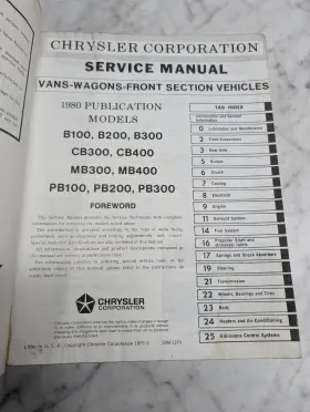 PB300 CHRYSLER CORPORATION Vans Wagons Service Manual