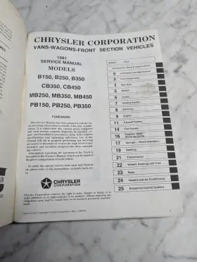 PB350 CHRYSLER Vans Wagons Service Manual Repair Book