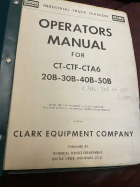 0-B144 CLARK Manual Operator #2