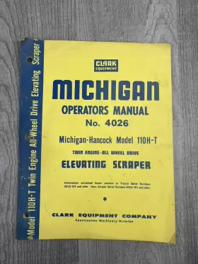 110H-T CLARK Michigan Operators Manual Hancock Scraper