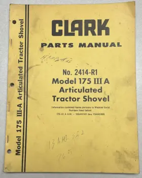 2414-R1 CLARK Articulated Tractor Shovel Manual