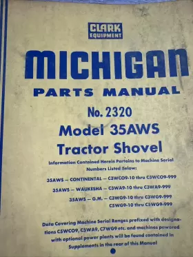 35AWS CLARK Michigan Tractor Shovel Manual #2