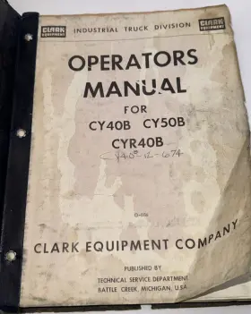 CYR40B CLARK Operators Manual Forkflit Cy