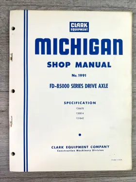 FD-85000 CLARK Michigan Manual Drive Axle