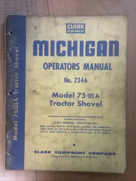 2346 CLARK MICHIGAN Tractor Shovel Operators Manual