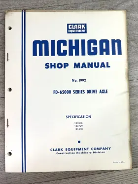FD-65000 CLARK MICHIGAN Manual Drive Axle
