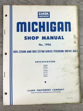 RDS-22500 CLARK MICHIGAN Manual Steering Drive Axle