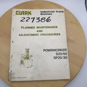 PMA321 CLARK Manual Powerworker Adjustment
