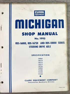 RDS-16000 CLARK Michigan Manual Drive Axle