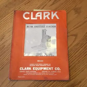 X110A CLARK Rider Straddle Stacker Operation Manual Book #2
