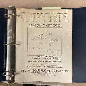 X118B CLARK Cfy Manual Catalog Book Fork Lift