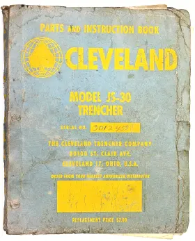 JS-36 CLEVELAND Trencher Instruction Book Manual