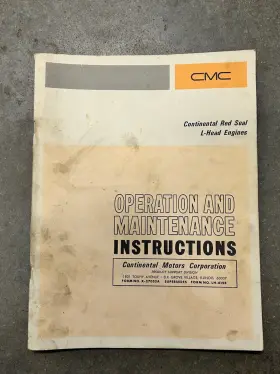 LH-6158 CMC Continental Seal Head Engines Operation Manual