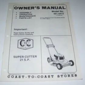 481-0412 COAST-TO-COAST STORES Lawn Mower Cutter Owners