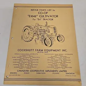 E1042 COCKSHUTT Op Cultivator Farm Tractors Manual