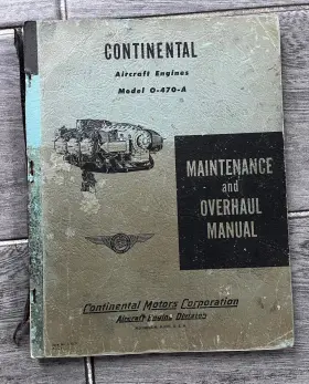 O-470-A CONTINENTAL Engine Manual